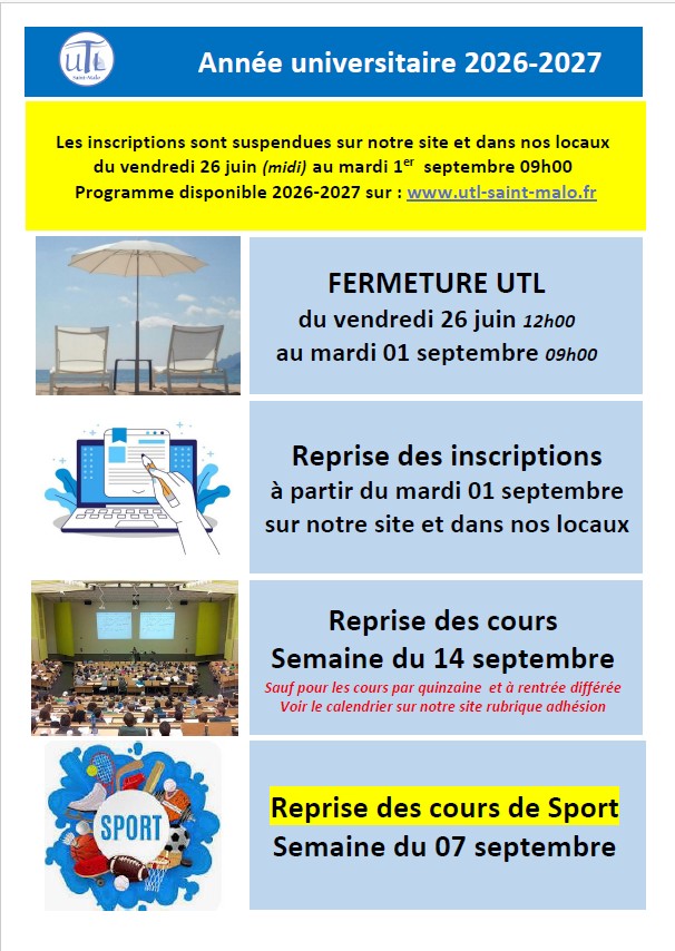 Informations utiles rentrée 2026-2027